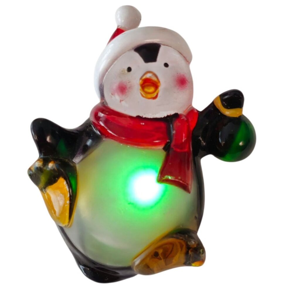 Light Up Penguin Pin Resin Multi-Color Christmas … - image 6